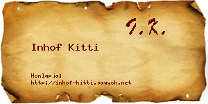 Inhof Kitti névjegykártya